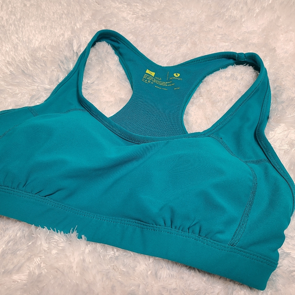 Turquoise xersion medium sports bra